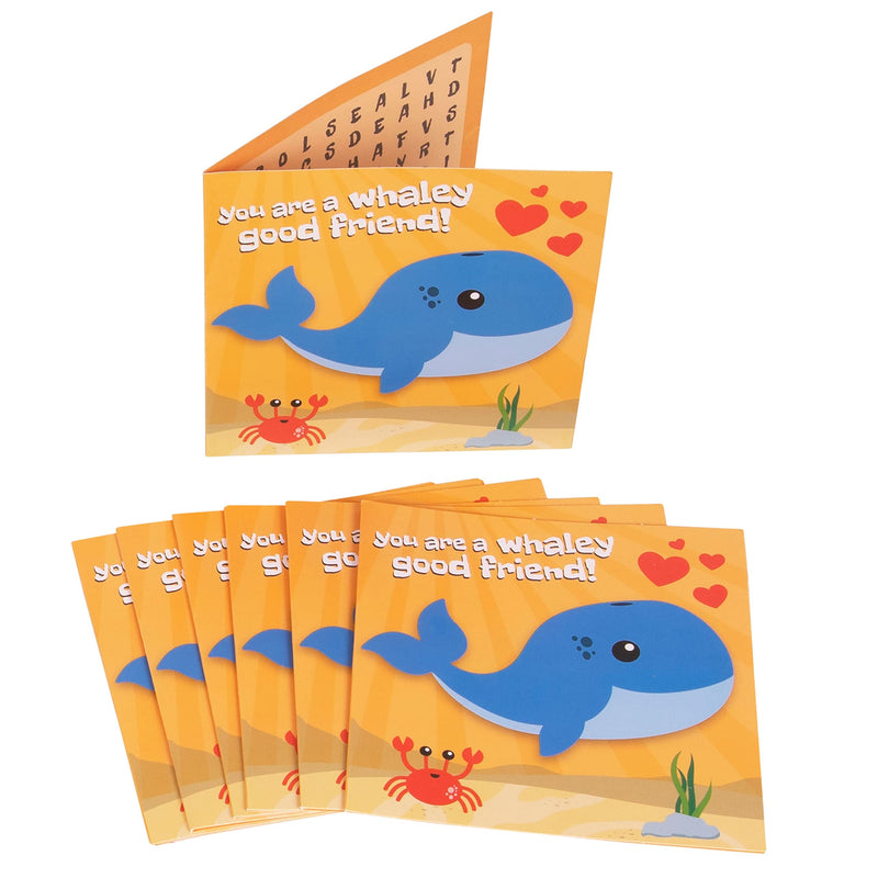Red Robin Greetings Valentine's Day Cards - Fun Valentine Cards For Kids Sea Life, Word Search Kids Valentines Cards For Boy or Girl (28-Count With Envelopes) - NewNest Australia