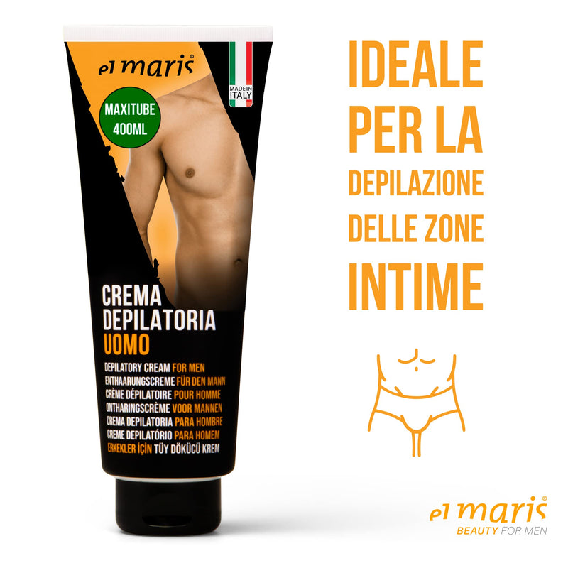 Elmaris - Hair Removal For Men: Intimate Areas And Body - Xxl Format 400 Ml - Ultra-Fast, Safe - Gentle With Shea Butter And Bisabolol - Hair Removal Cream, 1 - NewNest Australia