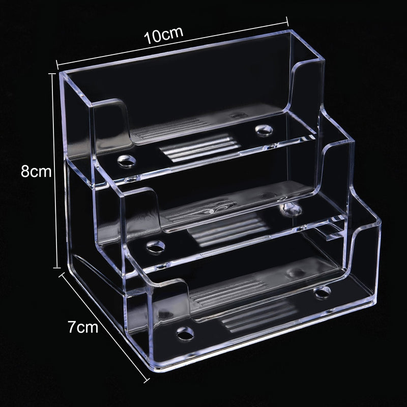 2 Pack Business Card Holder 3 Tiers Plastic Card Stand Organizer Clear Card Holder Display for Office, 180 Cards Capacity 2 - NewNest Australia