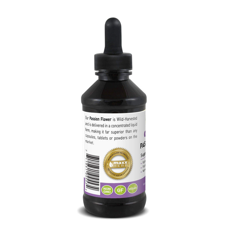 Maxx Herb Passion Flower Extract - Max Strength, Passion-Flower Liquid Absorbs Better Than Capsules, for Relaxation and Stress Relief, Alcohol-Free - 4 Oz Bottle (60 Servings) 4 Fl Oz (Pack of 1) - NewNest Australia