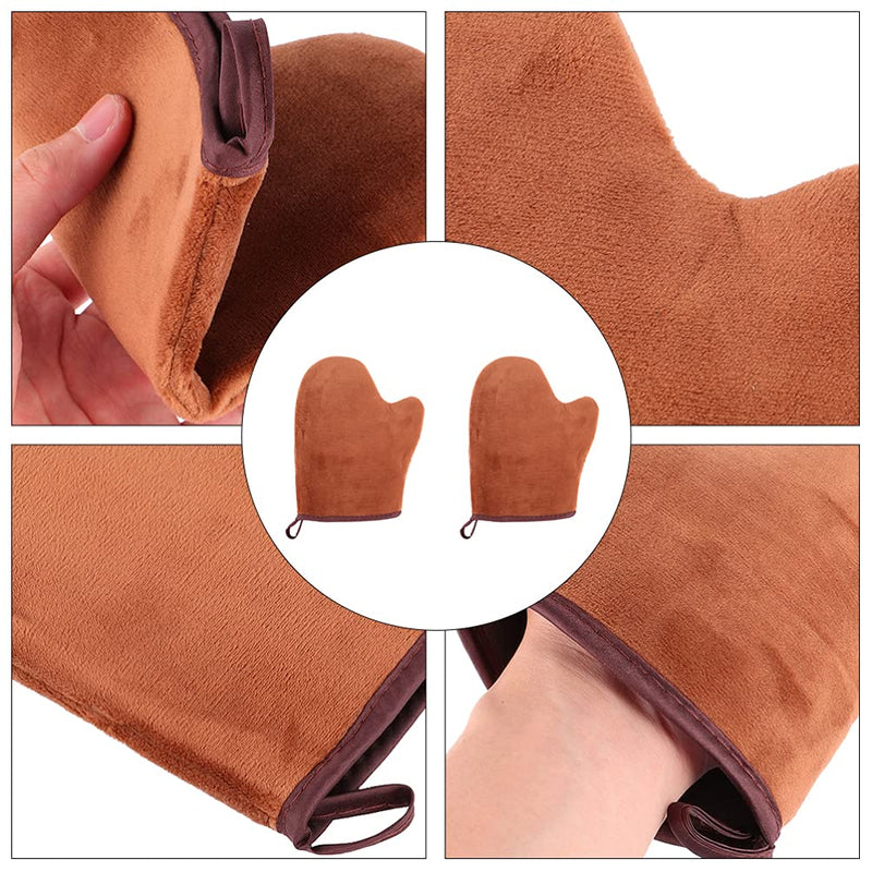 Minkissy 2pcs Self Tanning Mitt Self Tanner Applicator Mitt Sunless Tanning Mitten Self Tanner Gloves With Thumb (Brown) - NewNest Australia