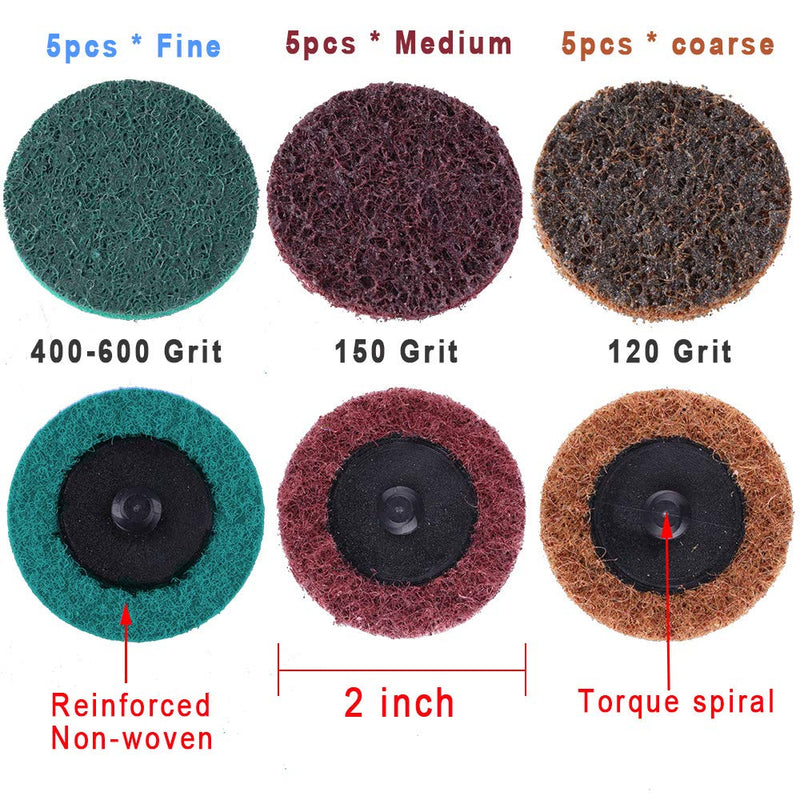 103 Pcs Sanding Discs Set 2 Inches Quick Change Disc with 1/4 inch Tray Holder for Die Grinder Surface Prep Strip Grind Polish Finish Burr Rust Paint Removal - NewNest Australia