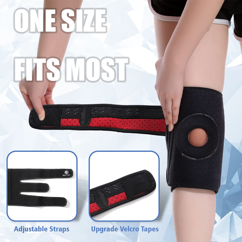 Knee Support Men 1 PCS, Adjustable Knee Support Brace for Men/Women with Patella Gel Pad, Anti-Slip Knee Supports for Arthritis/Ligament Damage, Knee Brace for Running/Weight Lifting by MAYKI One Size Black - NewNest Australia