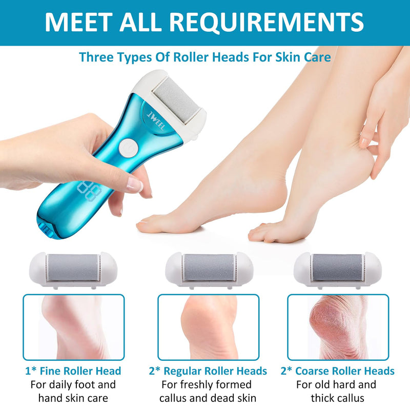 Electric Foot Callus Remover, Rechargeable Electronic Foot File Pedicure Kits, Electric Callus Remover for Feet, Foot Scrubber Dead Skin Remover, Professional Foot Care for Dead Skin Chromed Blue - NewNest Australia
