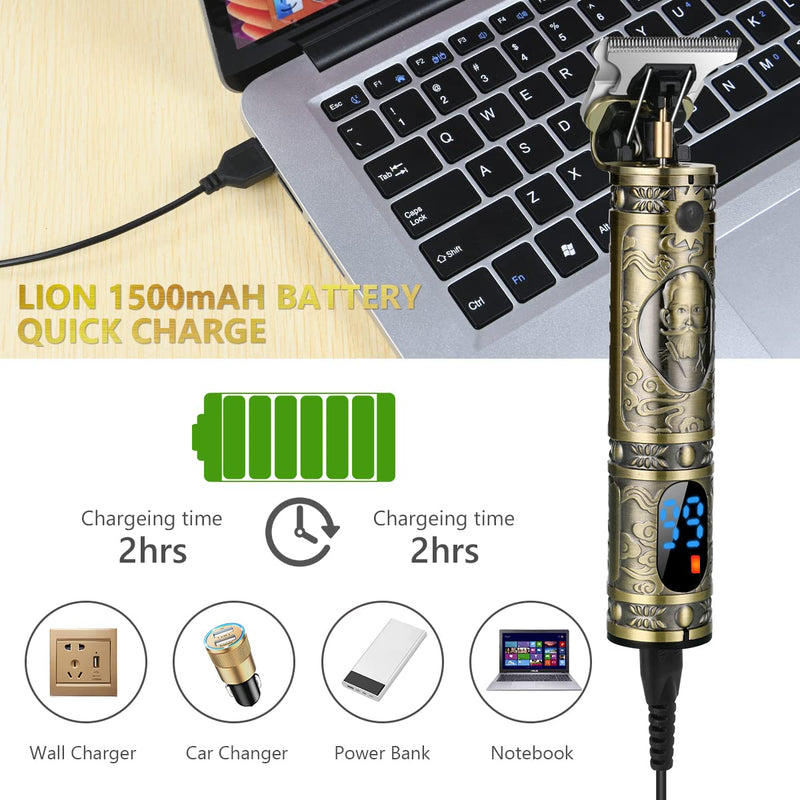 URAQT Hair Clippers for Men, Cordless Clippers Electric Hair Trimmer Beard Trimmer, Waterproof Detail Beard Shaver, Precision T-Blade Trimmer Grooming Cutting Kit with 4 Guide Combs and 2 Hair Combs - NewNest Australia