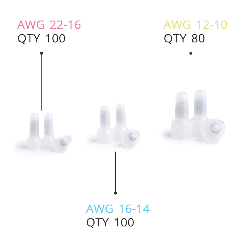 Wirefy 280 PCS Closed End Crimp Connectors - Wire End Caps - 22-10 Gauge - NewNest Australia