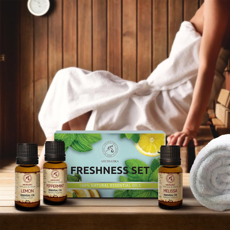 Essential Oils Set 3 X 10 Ml - Pure Fresh Set With Peppermint Oil Lemon Oil Melissa Oil - 30 Ml - Aromatherapy Gift Set For Diffuser - Fragrance Oils For Diffusers And Soap Making - NewNest Australia