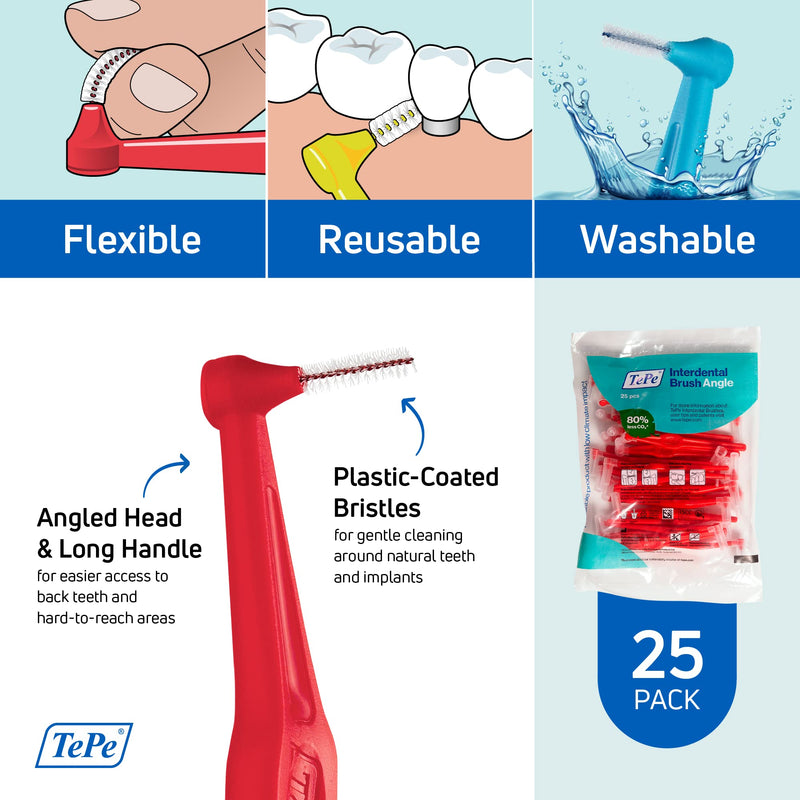 TePe interdental brushes Angle RED 0.5 mm, 25 pieces (pack of 1) - NewNest Australia
