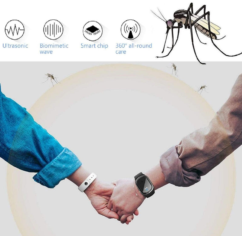 N3 ZELEK Mosquito Repellent Bracelet Mosquito Bands NEWEST CHIP Insect Repellent Bands Ultrasonic Pest Repeller Wrist Band Pest Control Repellent Bracelet Anti Mosquito Wristband Smart Insect Watch Black - NewNest Australia