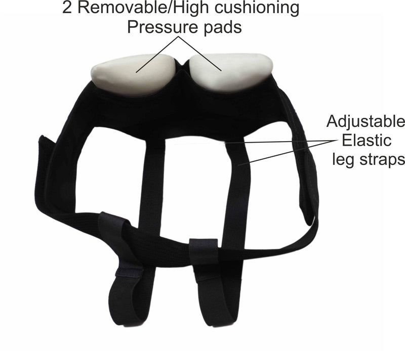Wonder Care - Black Inguinal Hernia Support Truss for Double Inguinal or Sports Hernia with Two Removable Compression Pads & Adjustable Groin Straps Surgery & Injury Recover A107 (XXL (46-50 inches)) - NewNest Australia