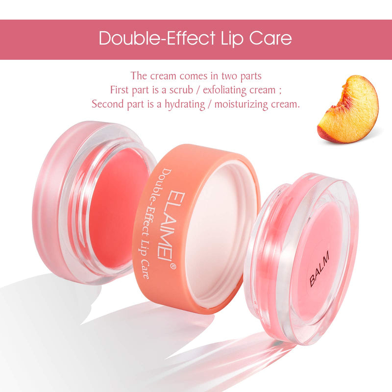 Double Effect Lip Sleeping Mask, Lip Mask & Lip Scrub Intensive Lip Repair Treatment, Lip Moisturizer for Lip Care Lip Primer Sleeping Lip Balm with Collagen Peptide peach - NewNest Australia