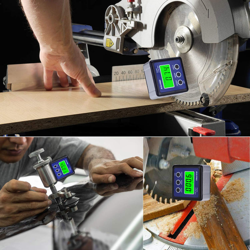 RISEPRO Digital Level Box Angle Gauge Protractor Inclinometer Bevel Box with Data Hold, Magnet Base & LCD Backlight, Calculating for Carpentry, Building, Masonry, Automobile Blue - NewNest Australia