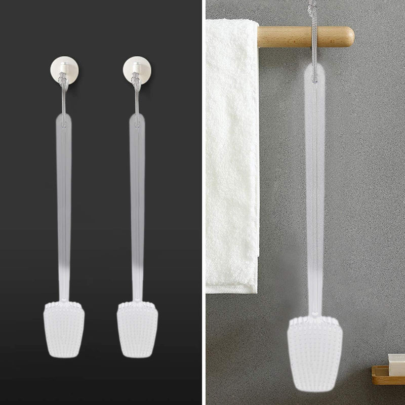Mczcent Body Brush Dry Brushing Back Scrubber with Curved Plastic Long Handle Bath Shower Brush Dry Skin Exfoliating Cellulite Brush for men and women(Transparent Handle), XL - NewNest Australia