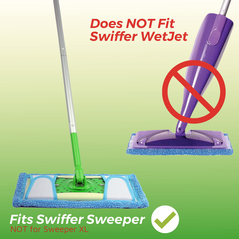 Reusable Microfiber Mop Pads for Swiffer Sweeper & All 10-12 Inch Flat Mop, Upgraded Wet Dry Cleaning Pads for All Hard-Floor, Reusable & Washable Sweeper Refills (2) 2 - NewNest Australia