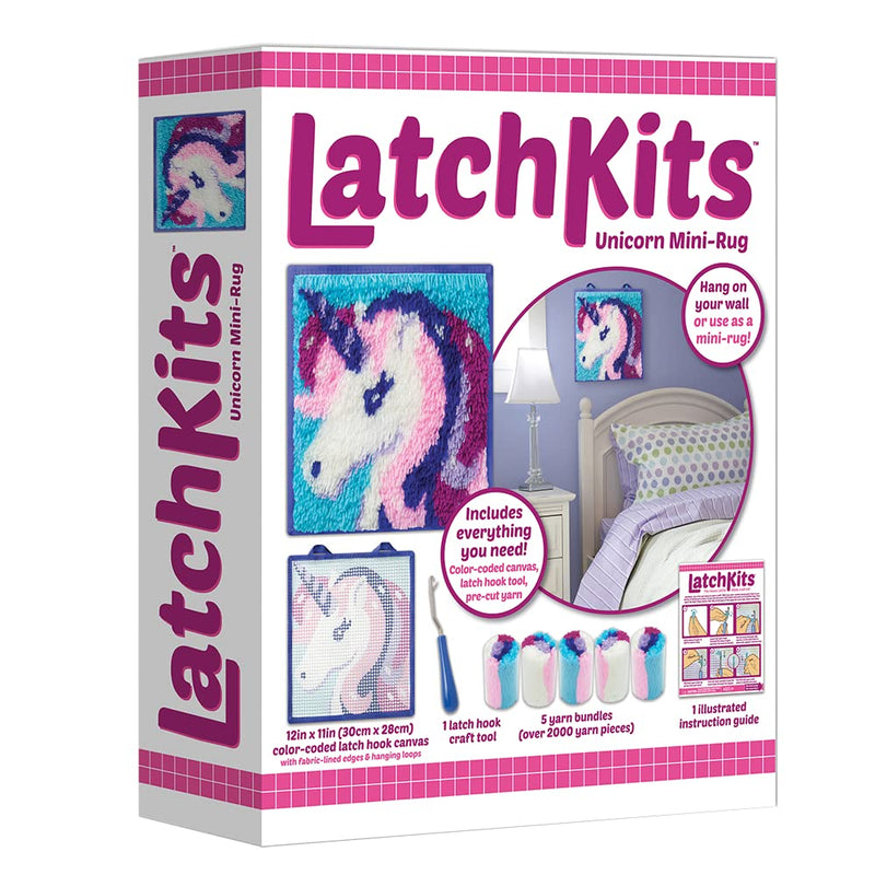 PlayMonster LatchKits – Unicorn Latch Hook Kit – Easy-to-Learn Craft Project – No Sewing Or Cutting – For Ages 6+ - NewNest Australia