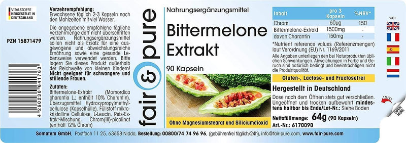 Fair & Pure® - bitter melon extract 500mg - with chrome - vegan - 90 capsules - NewNest Australia