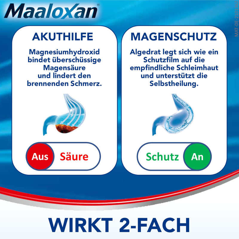 Maaloxan® 25 mVal suspension, oral suspension, 50 x 10 ml, with algeldrat and magnesium hydroxide, for heartburn and acid-related stomach problems, 50 pieces (pack of 1) - NewNest Australia
