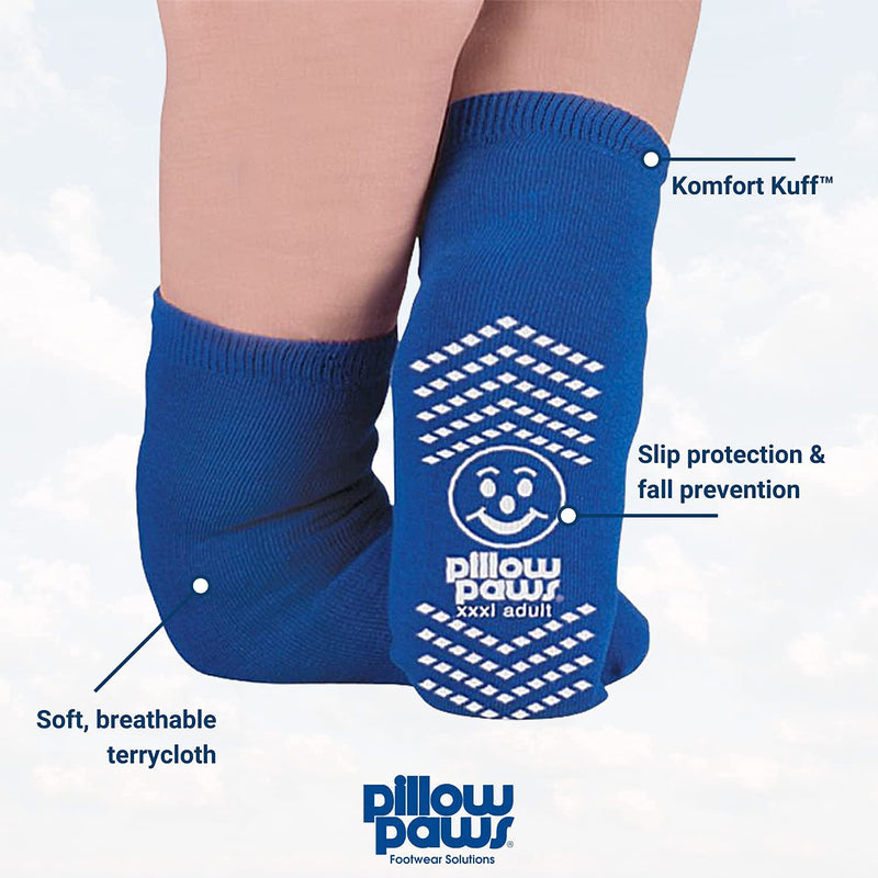 BARIATRIC SLIPPER SOCK NON SKID (3pk), 3X large, Blue, Blue, Size 3X large - NewNest Australia