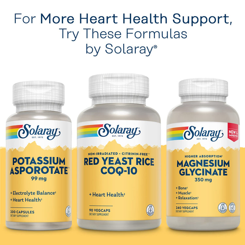 Solaray Potassium 99 mg, Fluid & Electrolyte Balance Formula, Cardiovascular, Nerve & Muscle Health Support, 200 VegCaps - NewNest Australia
