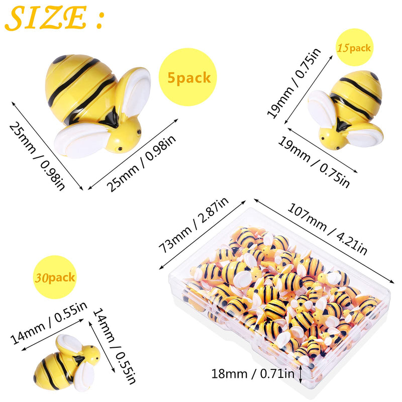 CCOZN 50 Pieces Tiny Resin Bees,Tiny Resin Garden Bumblebees Embellishment Bee Decors with Box DIY Wreath Bees Decoration for DIY Crafts Scrapbooking Party Home Decor - NewNest Australia