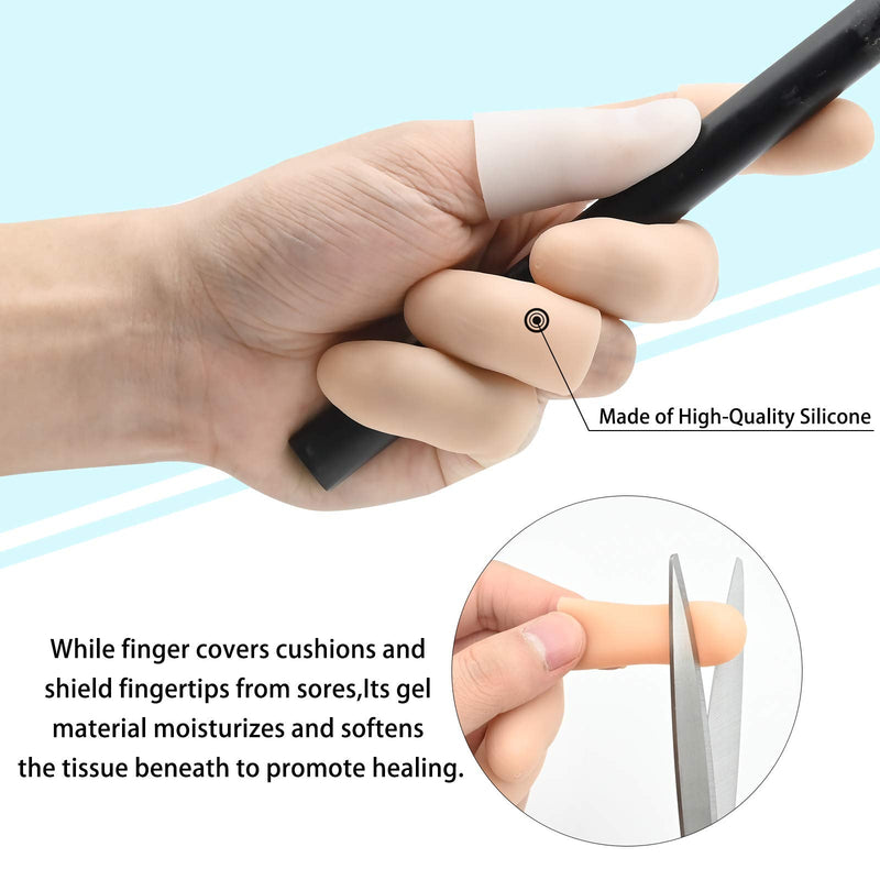 Finger Protection Silicone Gel Finger Cots Thumb Protection (12 Pieces), Finger Sleeves, Finger Bandages For Hand Czema, Finger Cracks, Finger Arthritis And More. - NewNest Australia