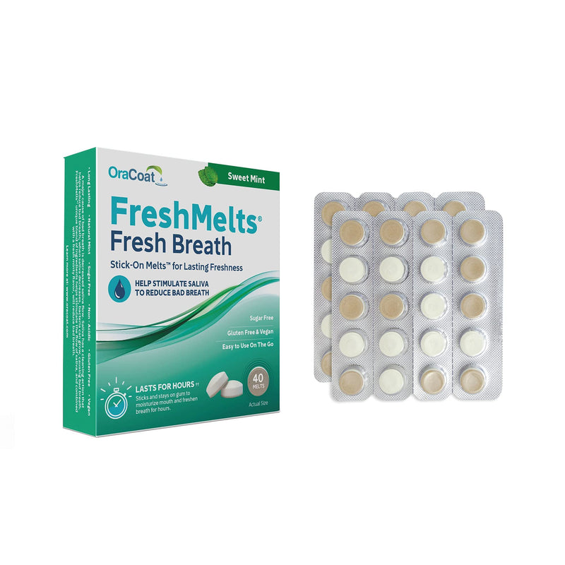 OraCoat® FreshMelts® Fresh Breath Stick-on™ Melts for Lasting Freshness, Sweet Mint 40 Count - NewNest Australia