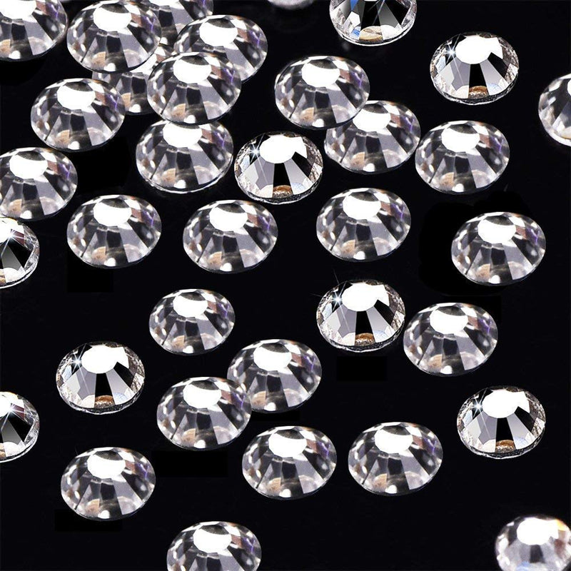 Onwon 1440 Pieces SS3 / 1.4mm Clear Crystal Flat Back Brilliant Round Rhinestones Glass Stones Glitter Gems Transparent Faux Diamond (Clear) - NewNest Australia
