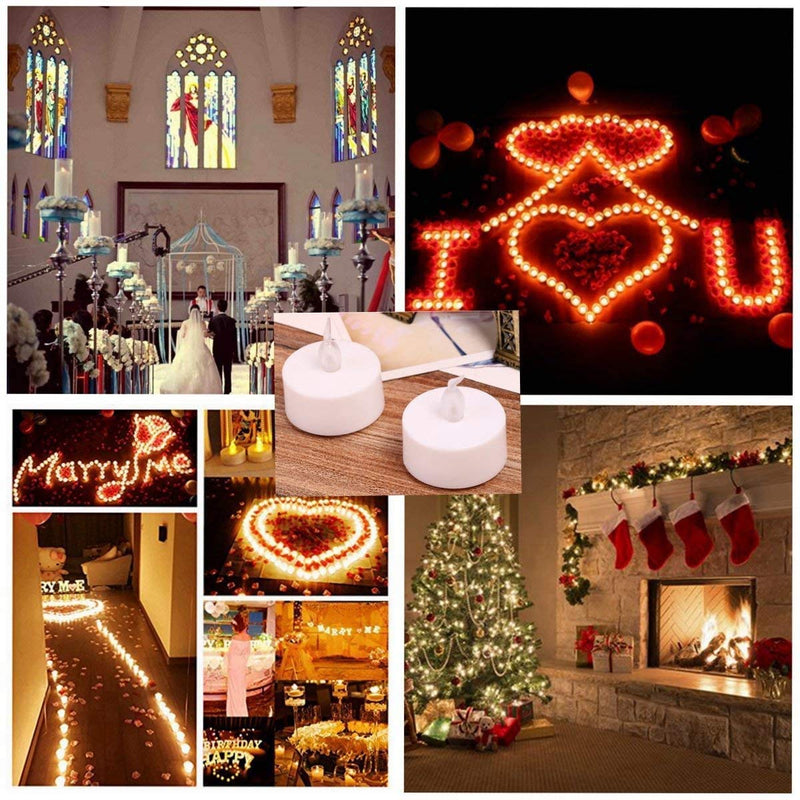 Battery Operated Tea Lights Candles: 24 Pack Realistic and Bright Flickering Holiday Gift Flameless Candles LED Electric Tea Candles for Seasonal & Festival Party Home Decoration (Warm White) 24 Pack Warm White - NewNest Australia