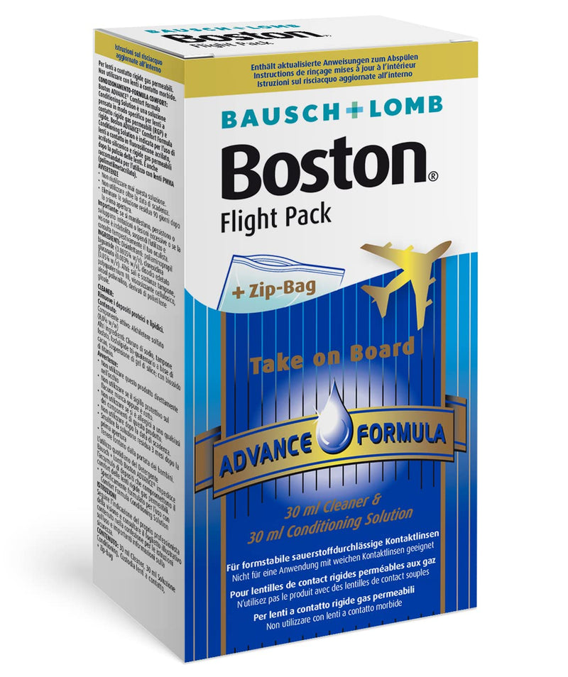 Bausch + Lomb Boston Advance Flight Pack, travel set with contact lens cleaner 30 ml and storage liquid 30 ml for hard contact lenses single - NewNest Australia