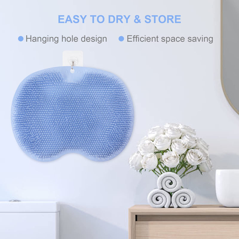 ACWOO Foot Scrubber for Shower, Foot Cleaner Massager Mat with Non-Slip Suction Cups, Shower & Bath Foot Scrubber Mat for Foot Care, Exfoliation, Spa, Foot Circulation & Reduces Foot Pain (Blue) Blue - NewNest Australia