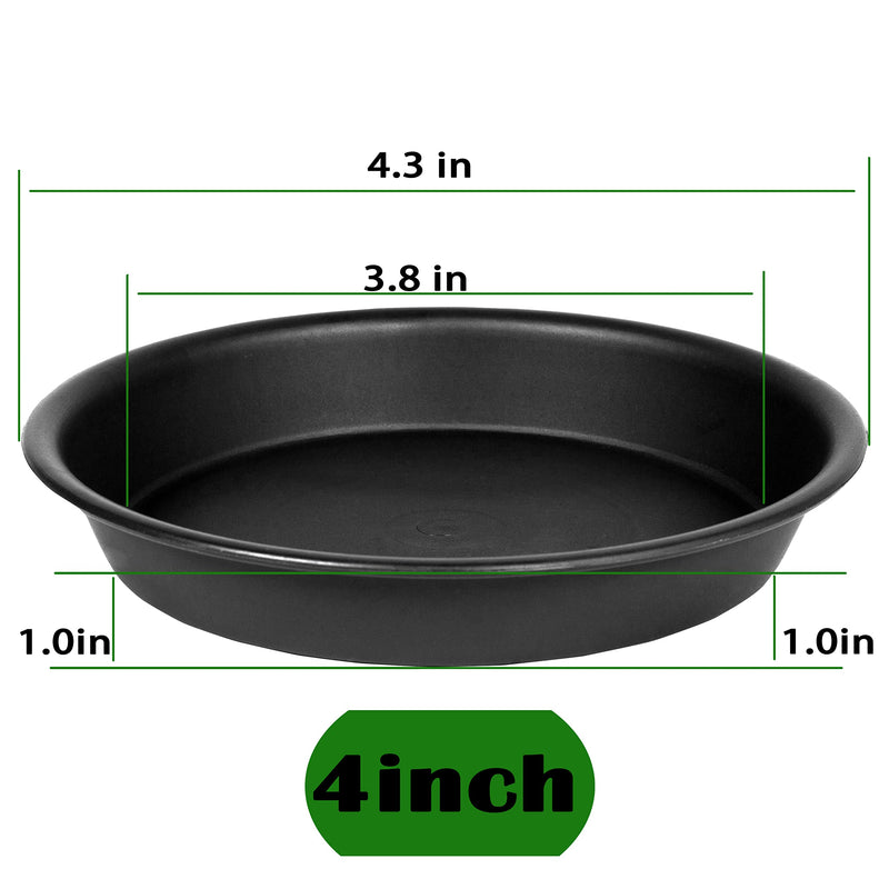 Bleuhome 6 Pack of 4 inch Plant Saucer, Heavy Duty Plastic Plant Drip Trays 4" Round, Plant Dishes Saucer, Flower Plant Trays for Indoors, Plate for Planter 2"/3"/4" (Black) 4inch Black - NewNest Australia