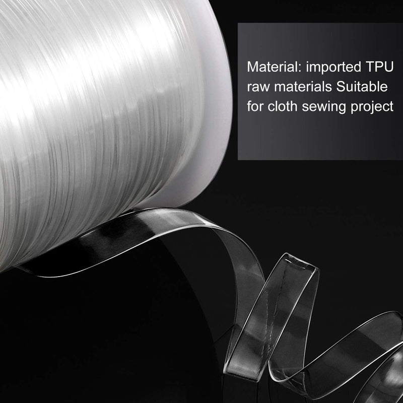 BBTO Clear Elastic Strap Lightweight Elastic Clear Bra Strap for Cloth Sewing Project (16 Yards x 0.12 Inch) 16 Yards x 0.12 Inch - NewNest Australia