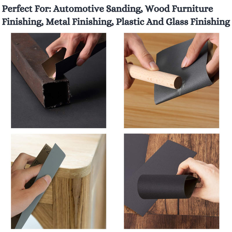 Bates- Sandpaper, 18 Pack, Assorted Grit, Sandpaper Assortment, Sand Paper, Sandpaper for Metal, Sandpaper for Wood, Automotive Sandpaper, Furniture Sanding, Fine Grit Sandpaper, Wet Dry Sandpaper - NewNest Australia