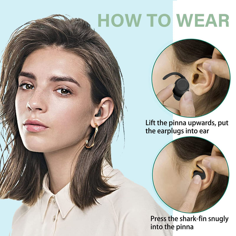 Earplugs Noise Cancelling Ear Plugs for Sleep,2 Pairs Silicone Reusable Earplugs Noise Reduction Earbuds for Snoring Concert Study Motorcycle Work Flying Travel Essentials Black - NewNest Australia