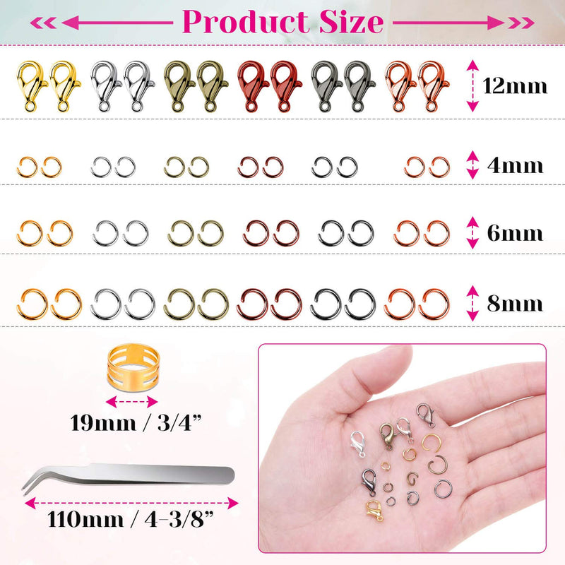 Jump Rings for Jewelry Making, Cridoz 2340Pcs Open Jump Rings and Lobster Clasps Jewelry Making Supplies Kit for Necklace and Jewelry Repair - NewNest Australia