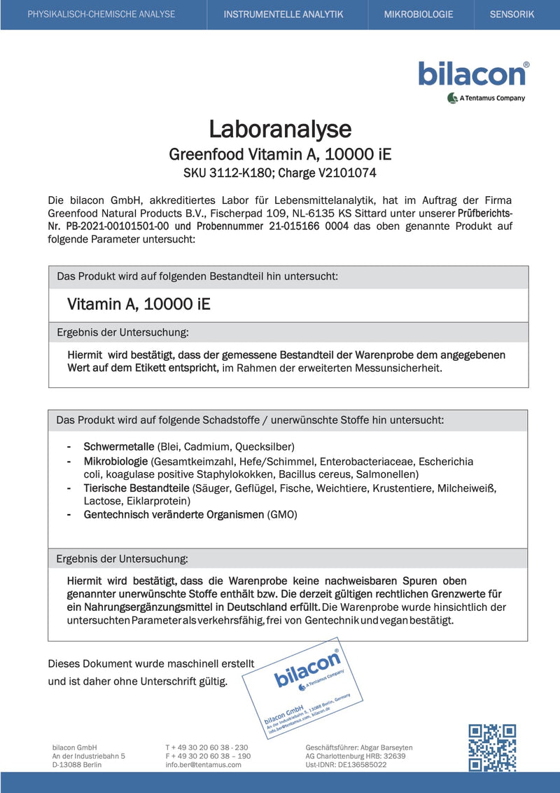 Vitamin A, 10,000 iU, extra high dose, 180 capsules - good for eyesight, mucous membranes and immune system. WITHOUT artificial additives. Without genetic technology. Vegan. 180 pieces (pack of 1) - NewNest Australia
