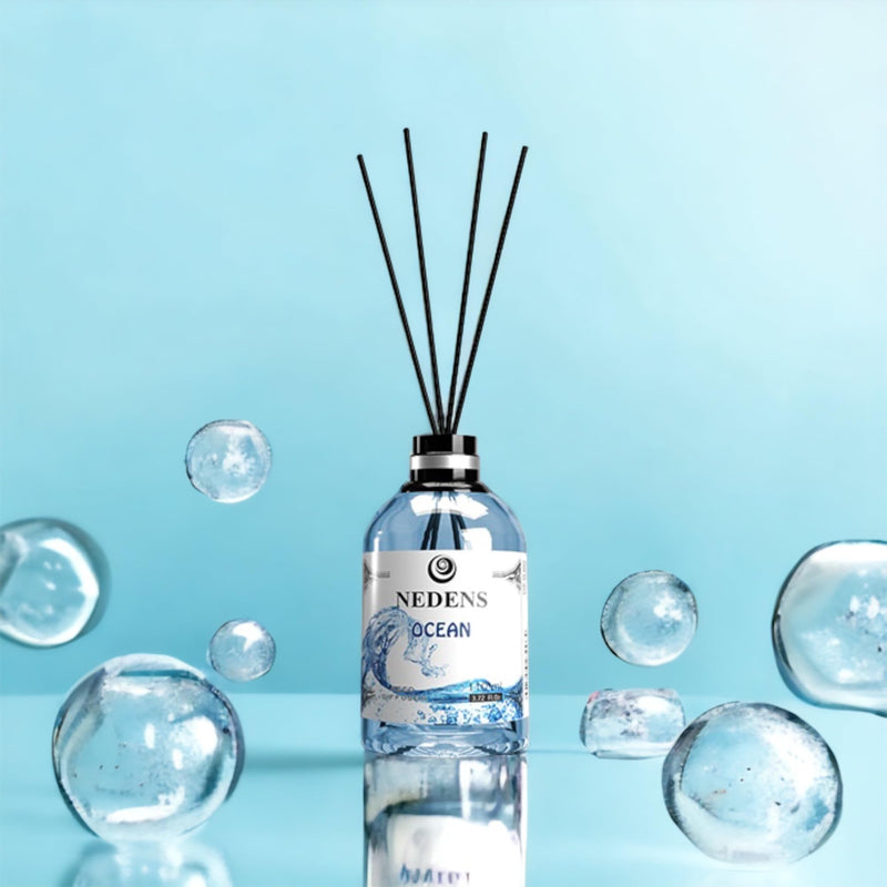 Nedens Reed Diffuser Diffuseur A Roseaux Room Fragrance With Fragrance Sticks, Diffuser, Air Freshener For Office, Bathroom, Kitchen, Room, Perfume For Home, 110 Ml (Ocean) - NewNest Australia