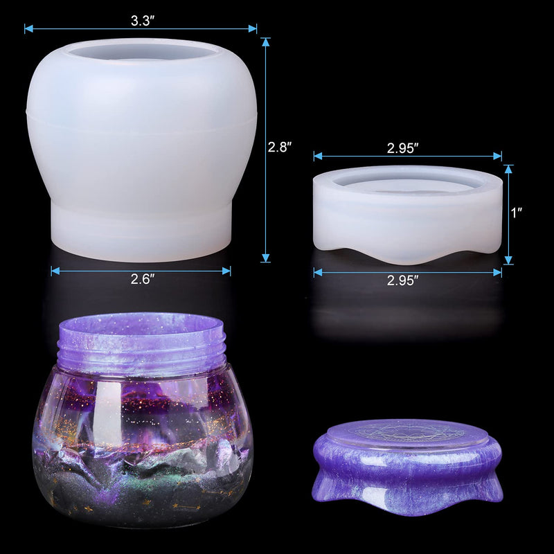LET'S RESIN Silicone Jar Molds, Jar Resin Molds with Lid,Resin Pudding Silicone Molds for Storage Bottle,Candle Holder,Candy Container,Flower Pot, Gifts Storage Jar Molds - NewNest Australia