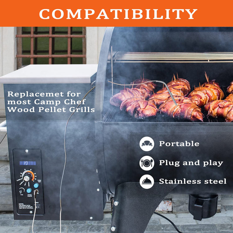 2 Pack High Temperature Meat Probe, Compatible with Camp Chef Wood Pellet Grills, Comes with 2pc BBQ Clip, Replace Stainless Steel Accessories - NewNest Australia