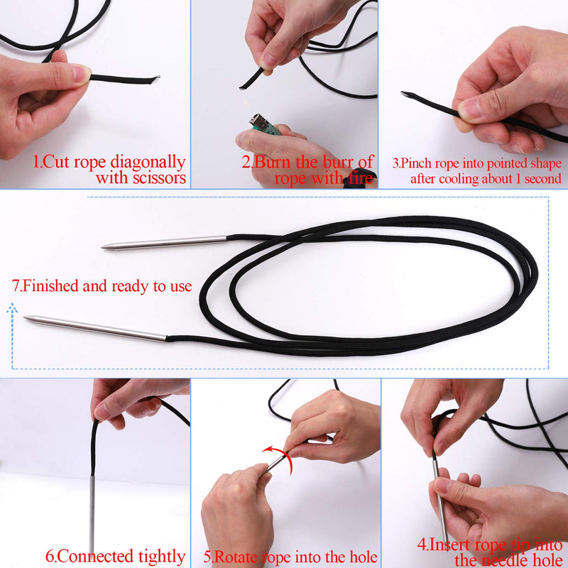 Ruisita 7 Pack Stainless Steel Paracord FID Set Paracord Lacing Stitching Needles and Smoothing Tool with Clear Storage Box for Laces Strings Leather Weaving and Paracord Bracelet - NewNest Australia