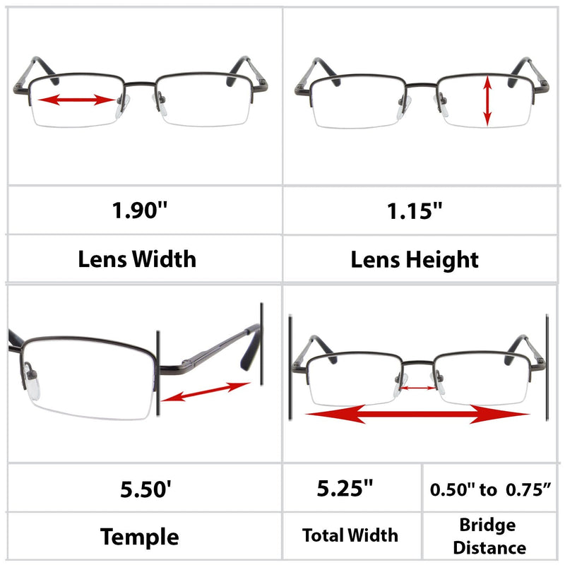 Reading Glasses - Readers with Comfort Spring Hinges for Men and Women by TruVision Readers - 9509HP 3 Pack Gold 1.0 x - NewNest Australia