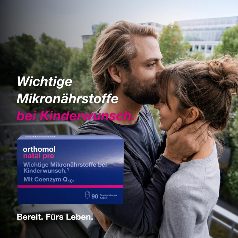 Orthomol Natal pre for women who want to have children - with vitamin B12, folic acid and zinc - support fertility - capsules of 90 x daily portions - NewNest Australia