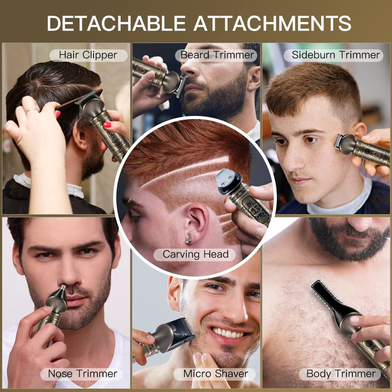 Surker Hair Trimmer Set Professional Hair Trimmer Men'S Precision Trimmer Beard Trimmer Beard Trimmer Razor Men'S T-Shaped Trimmer Nose Hair Trimmer Body Hair Trimmer 7 In 1 - NewNest Australia