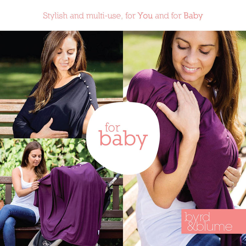 Super Soft Breastfeeding Cover, Nursing Cover, Shawl, Wrap, Scarf, Poncho, Swaddle, Stroller Blanket & Baby Car Seat Cover, 100% Viscose, Oeko-Tex Certified, 57" x 27.5" by Byrd & Blume (Navy) Navy - NewNest Australia