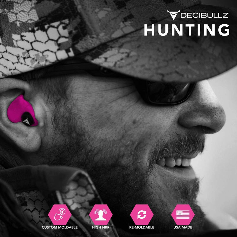 Decibullz - Custom Molded Earplugs, 31dB Highest NRR, Comfortable Hearing Protection for Shooting, Travel, Work and Concerts Pink - NewNest Australia