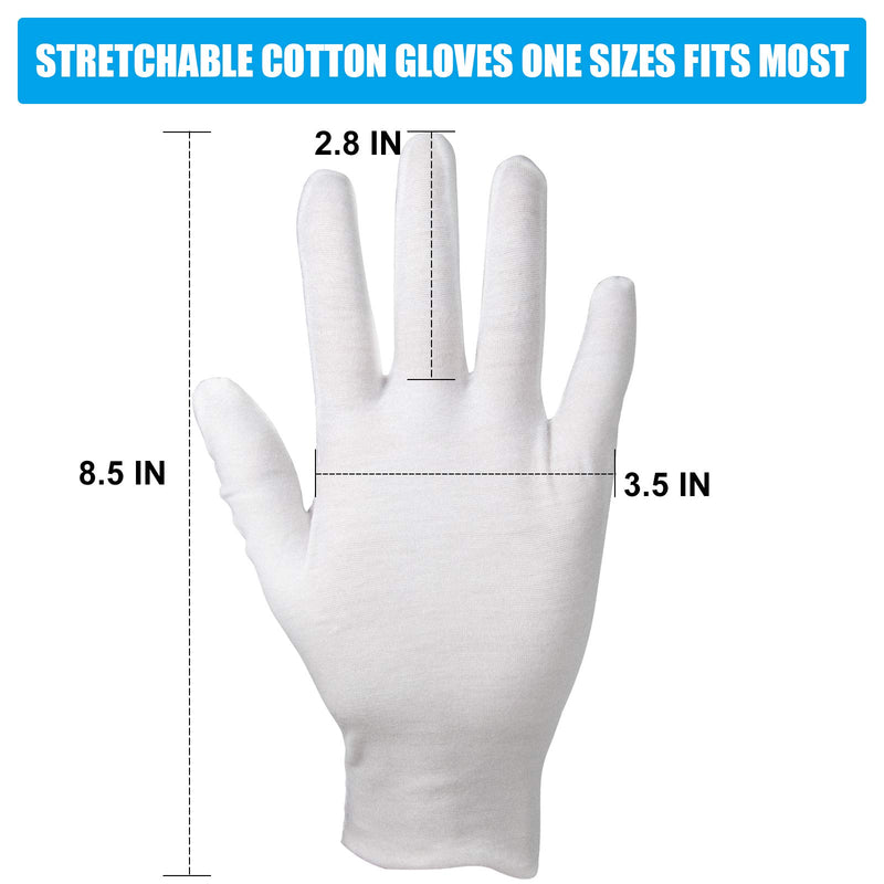 4 Pair Moisturising Gloves,Cotton Gloves for Eczema & Dry Hands,Stretchable Washable White Gloves(Medium Size) - NewNest Australia