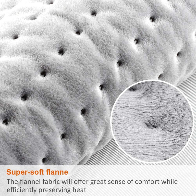 DIZA100 Heating Pad with Auto Shut Off, Fast Heating Technology, Machine Washable,Soft Flannel Safe Electric Heat Pad for Body Relaxation (12 x 24 inches) Silver Grey Flannel - NewNest Australia