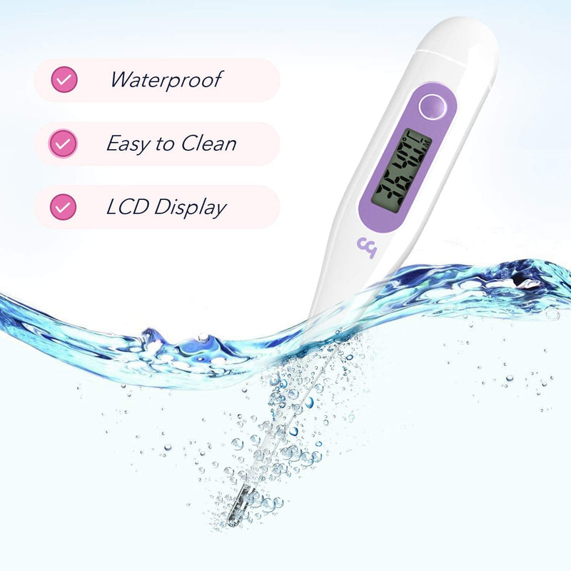 Femometer Digital Basal Body Thermometer Fertility Monitor Record BBT Manually, Draw BBT Chart Pinpoint Ovulation Day, High Accuracy Perfect Companion for Ovulation (Purple) - NewNest Australia