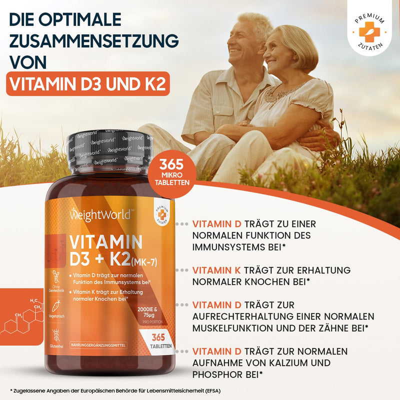 Vitamin D3 K2 2000 Iu - 400 Tablets With 75Mcg Vit K2 All-Trans Mk-7 - 1 Tablet Every 2 Days - Natural Ingredients And Vitamin D3 2000 Iu From A Vegan Source (Lichen). Weightwork Ld - NewNest Australia