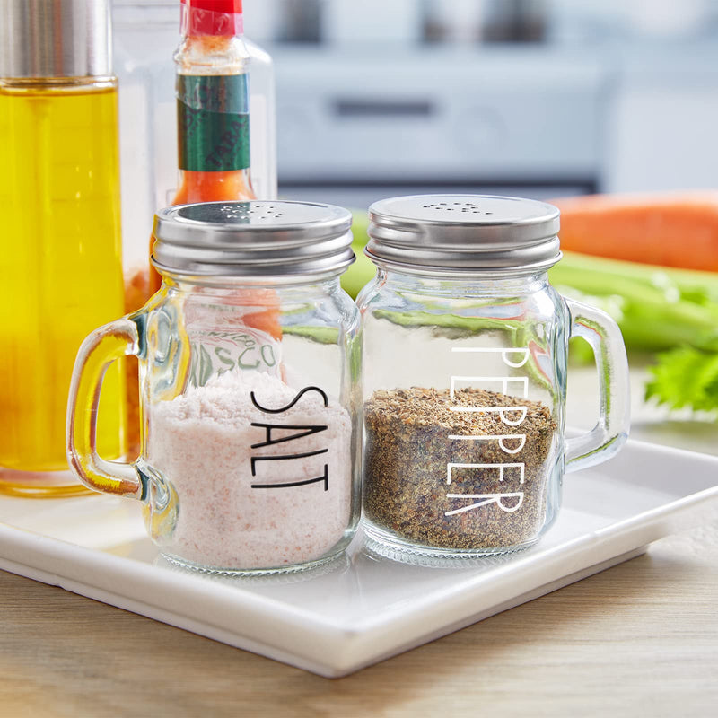 Clear Glass Salt and Pepper Shakers Set, ZOSUJO 4 oz Cute Salt Pepper Shaker, Modern Farmhouse Kitchen Decor for Home Restaurants Wedding, Transparent Shaker Sets with Stainless Steel Lids Clear - NewNest Australia